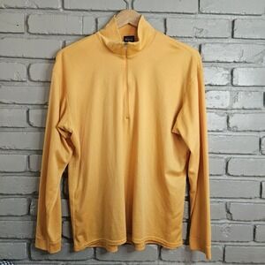 Patagonia Capilene Mens Baselayer 1/2 Zip Pullover Top Yellow Large Long Sleeve